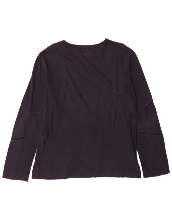 Calvin Klein Jeans Womens Graphic Top Long Sleeve UK 20 2XL Navy Blue