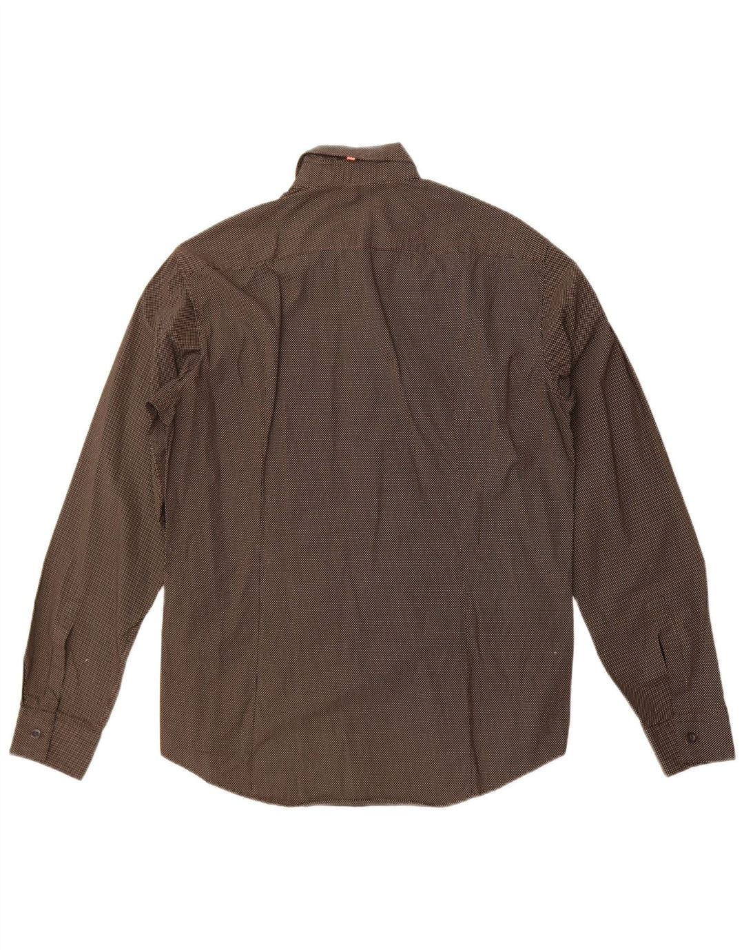 Мужская рубашка Hugo Boss, средний черный пятнистый хлопок