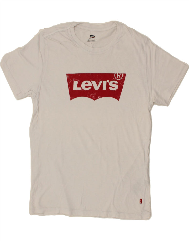 LEVI'S Mens Graphic T-Shirt Top Medium White Cotton Vintage Levi's and Second-Hand Levi's from Messina Hembry 