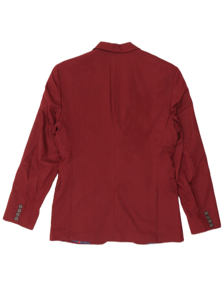 Мужской пиджак Zara на 2 пуговицах EU 46, маленький бордовый вискоза