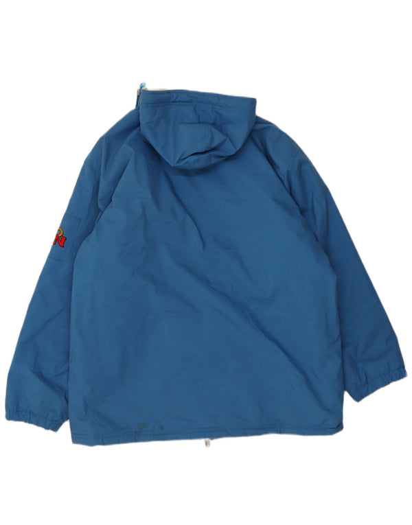 Мужская ветровка свободного покроя Reebok с капюшоном UK 38, средний синий полиамид