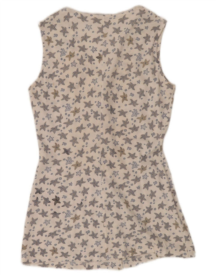 Женское платье-рубашка без рукавов FILA IT 44, средний размер, белый хлопок с цветочным принтом