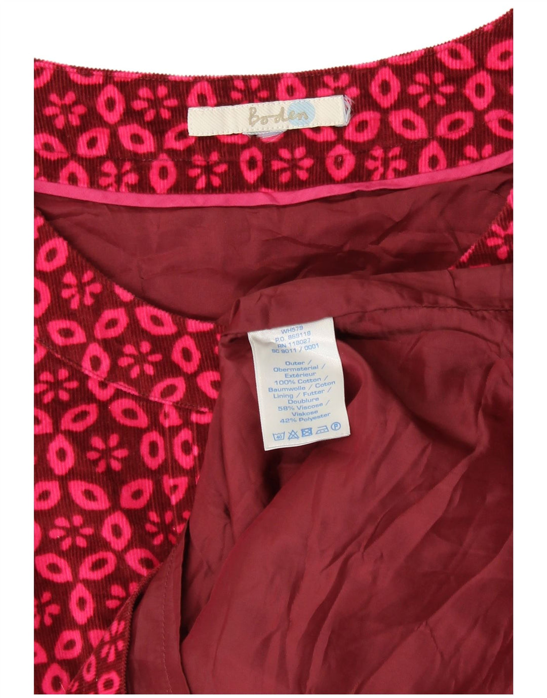 Женское вельветовое платье-футляр Boden UK 8, маленькое розовое хлопковое платье с цветочным принтом