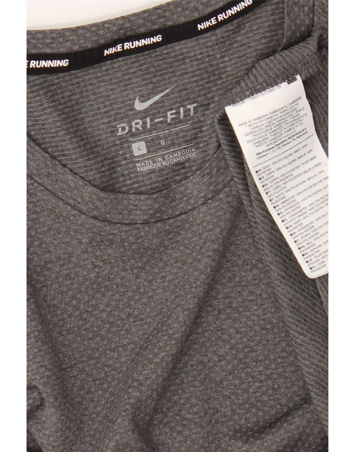 Мужская футболка Nike Dri Fit, большой серый полиэстер