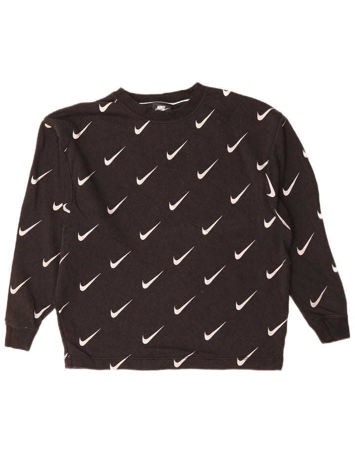 Мужской свитшот с рисунком NIKE XS, черный хлопковый джемпер