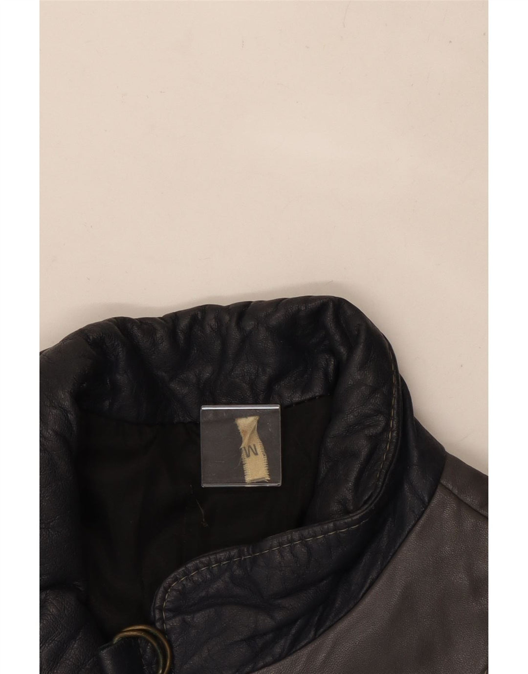 Женская кожаная куртка VINTAGE UK 14, средний серый цвет с цветными блоками