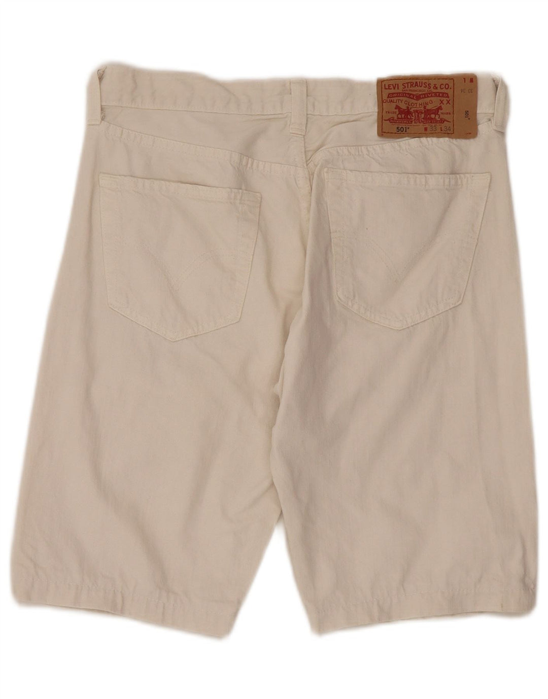 Мужские джинсовые шорты Levi's 501 W33, средний белый хлопок, хлопок