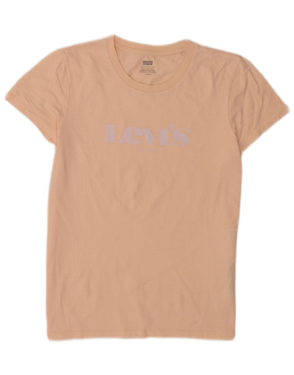 Женская футболка с рисунком Levi's Top UK 10, маленький розовый хлопок