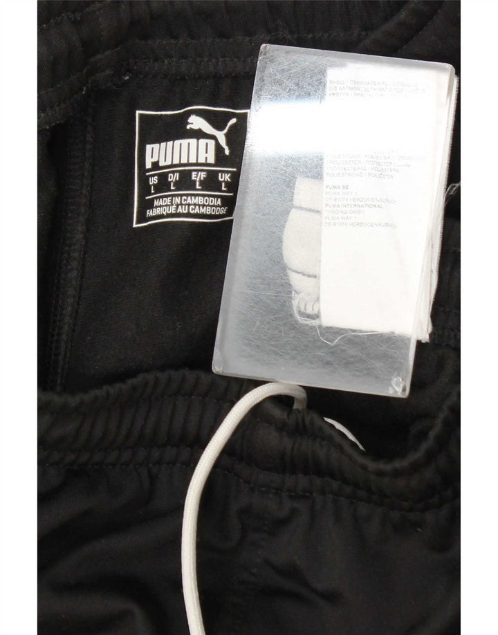 Мужские спортивные брюки Puma, джоггеры, большие черные, полиэстер