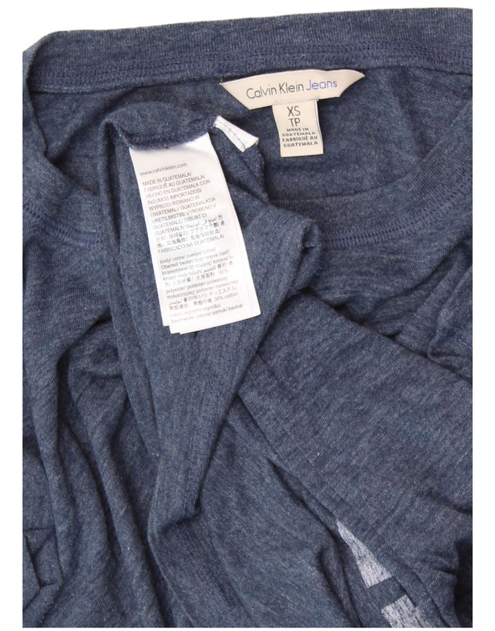 CALVIN KLEIN JEANS Женская футболка с рисунком Top UK 6 XS Темно-синий в крапинку