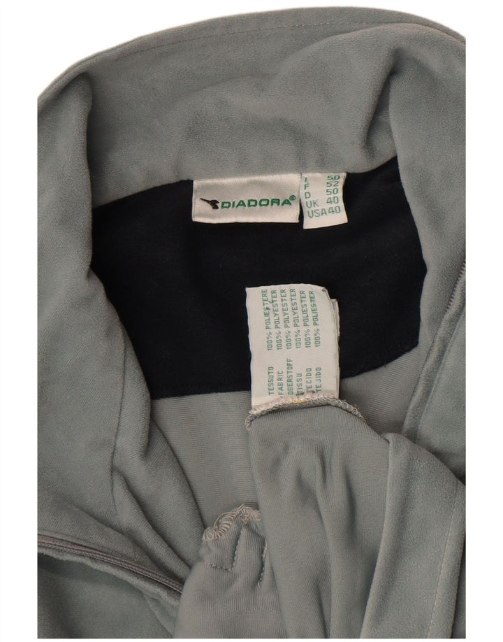 Мужская велюровая спортивная куртка Diadora UK 40, большой серый полиэстер