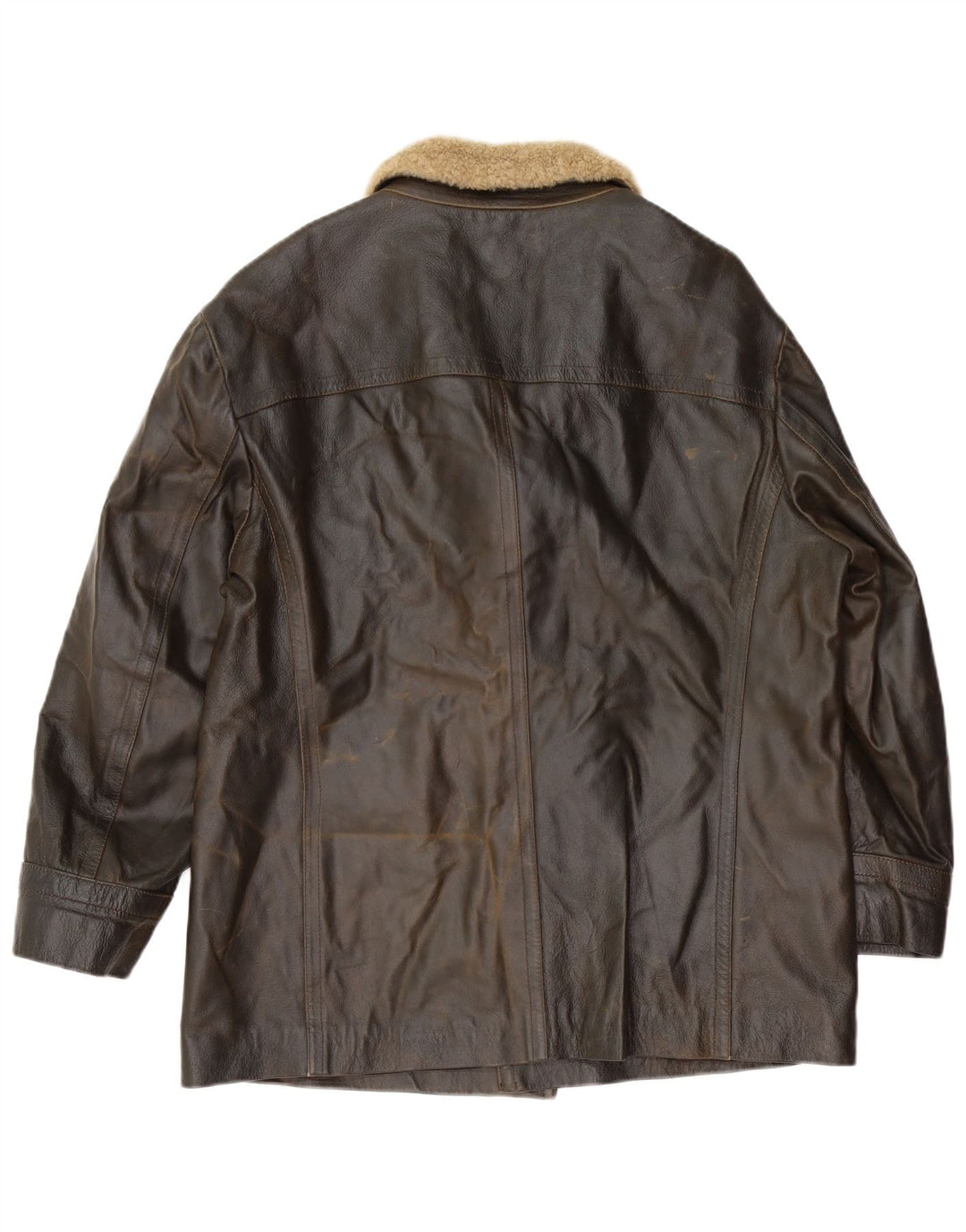 LAVORAZIONE ARTIGIANALE Мужская кожаная куртка UK 40, большая коричневая кожа