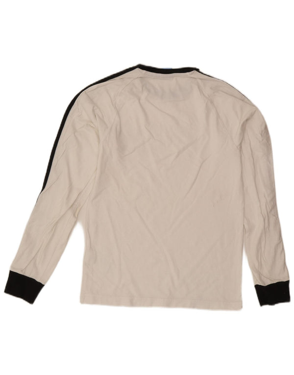 Мужской топ с рисунком Adidas XS с длинным рукавом, белый хлопок