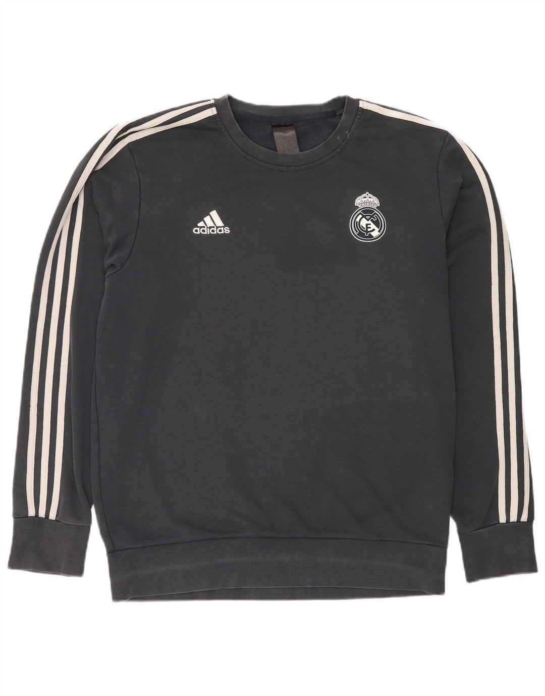 Мужской свитер Adidas Real Madrid, большой серый хлопковый джемпер