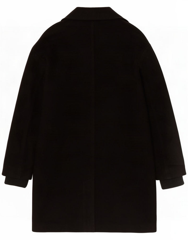 Topshop Женское пальто оверсайз UK 6 XS, черный полиэстер
