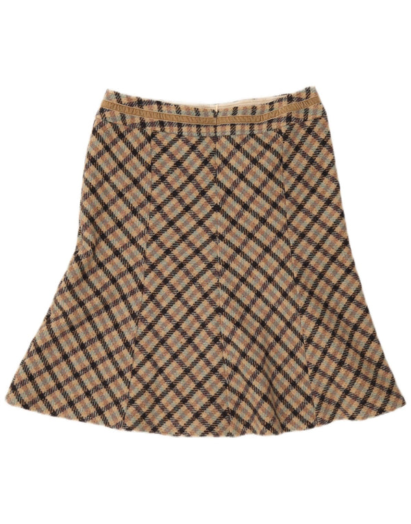 Женская юбка-труба Intrend UK 16, большая W34, бежевая клетка из натуральной шерсти