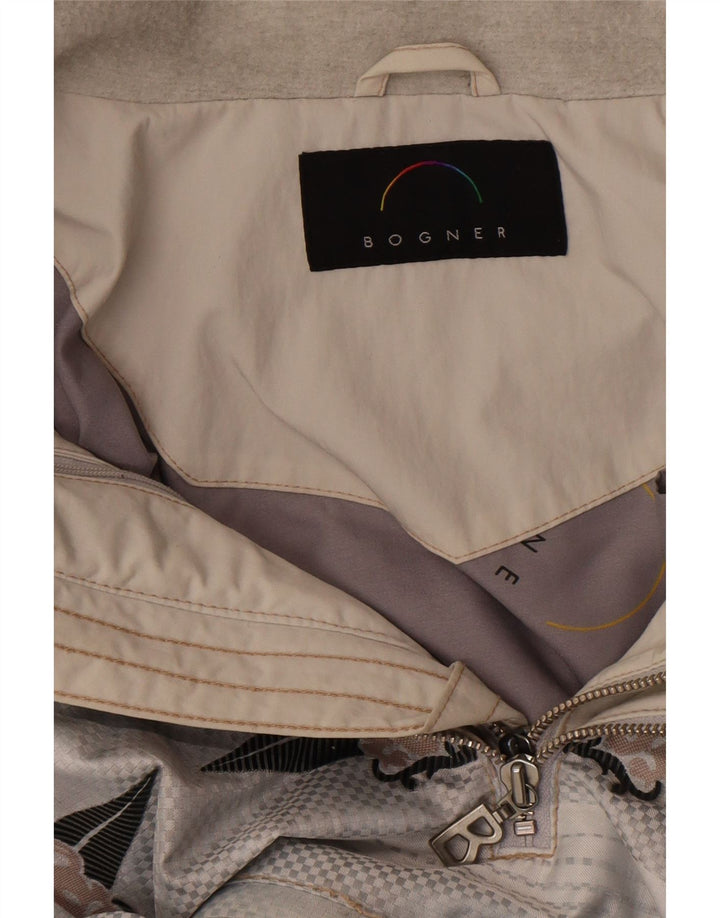 Мужской анорак с капюшоном и рисунком Bogner UK 42 XL Серый с геометрическим рисунком