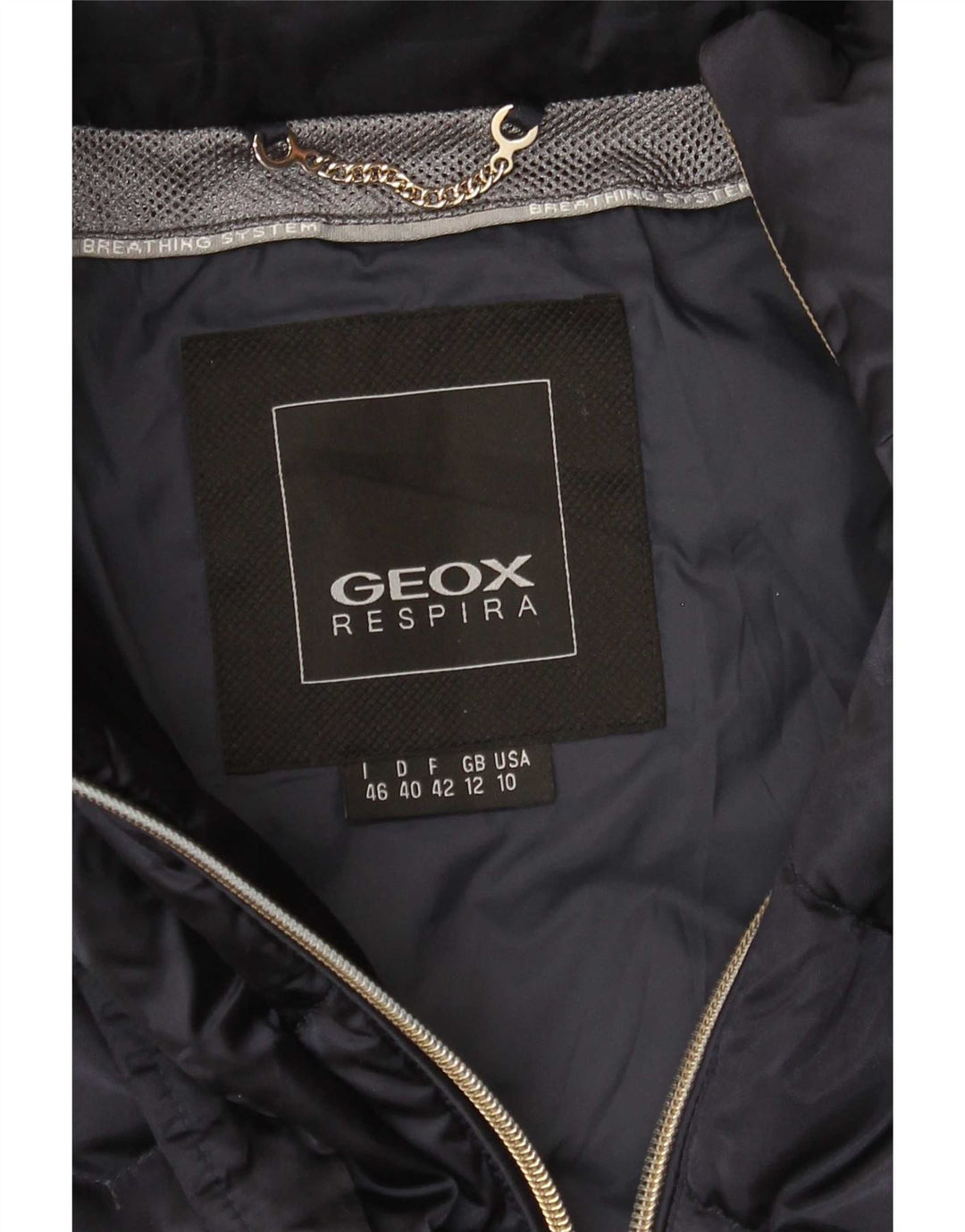 Женская стеганая куртка Geox Respira UK 12, средний темно-синий