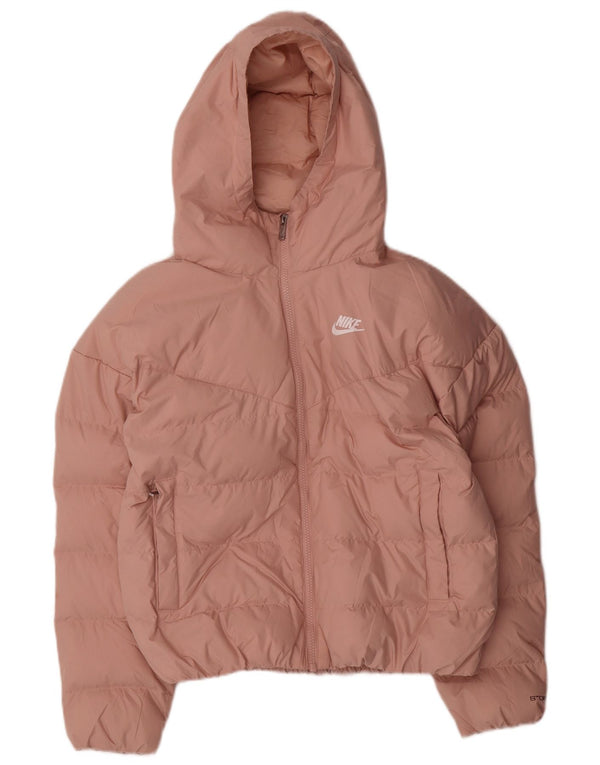 Женская утепленная куртка большого размера с капюшоном Nike Storm-Fit UK 6 XS, розовый полиэстер