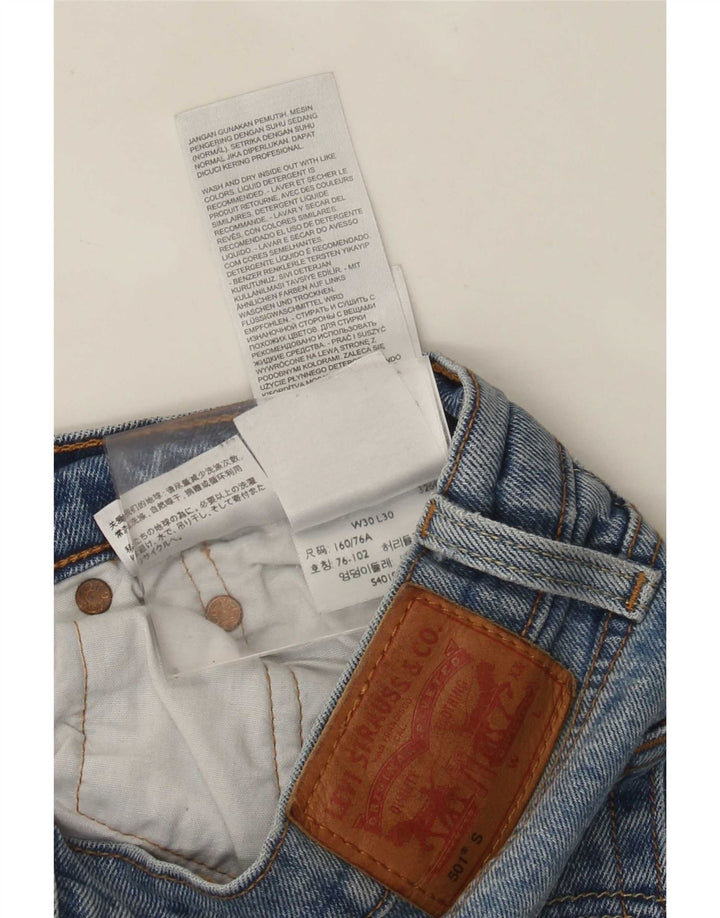 Женские прямые джинсы Levi's 501 W30 L30 синие, хлопок