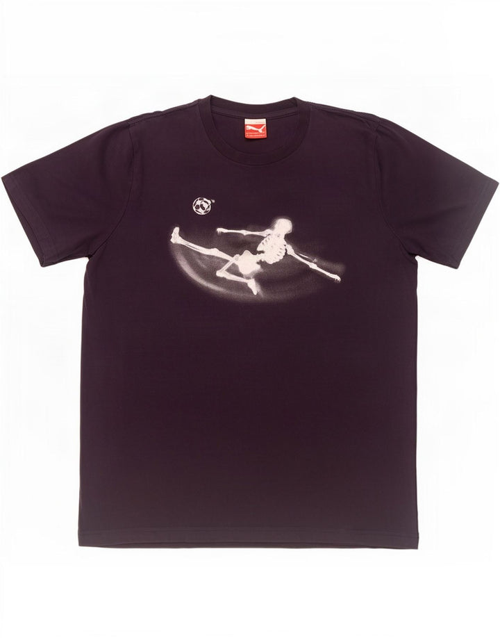 Мужская футболка с рисунком Puma, темно-синий, хлопковый топ среднего размера