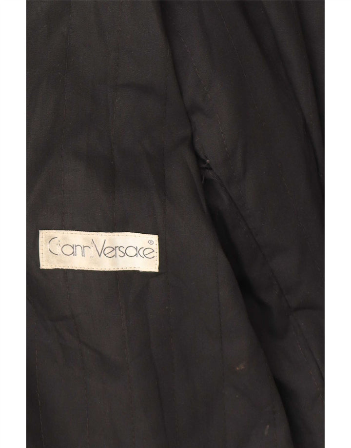 Женская кожаная куртка Gianni Versace UK 18 XL черная кожа
