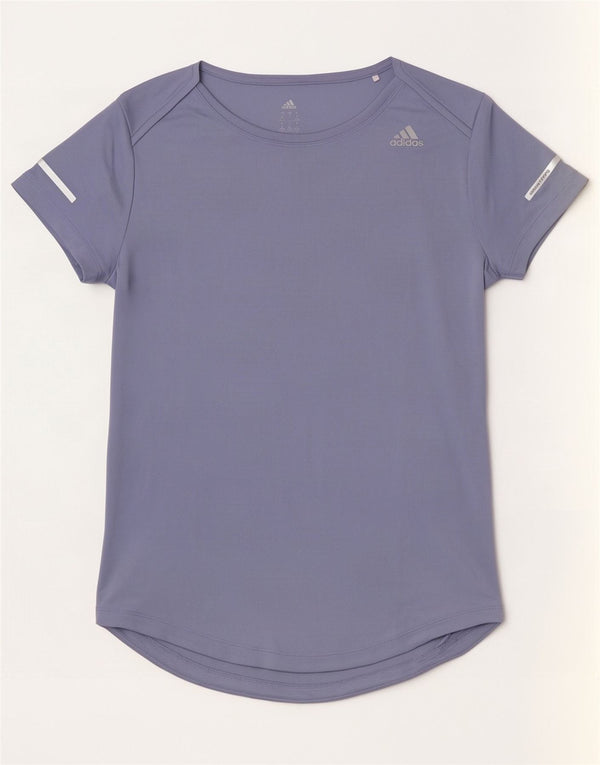 Женская футболка для бега Adidas Top UK 8/10, маленькая, фиолетовый, полиэстер