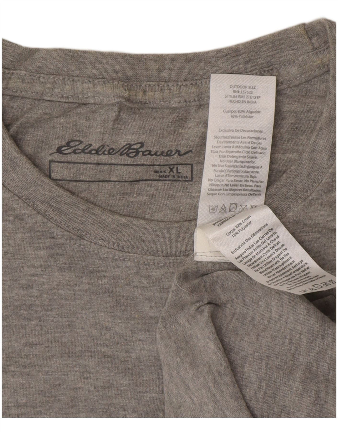 Мужская футболка с рисунком EDDIE BAUER, XL, серый хлопок