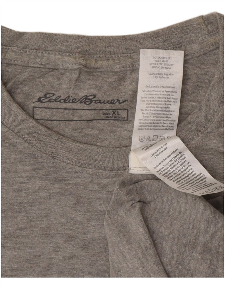 Мужская футболка с рисунком EDDIE BAUER, XL, серый хлопок