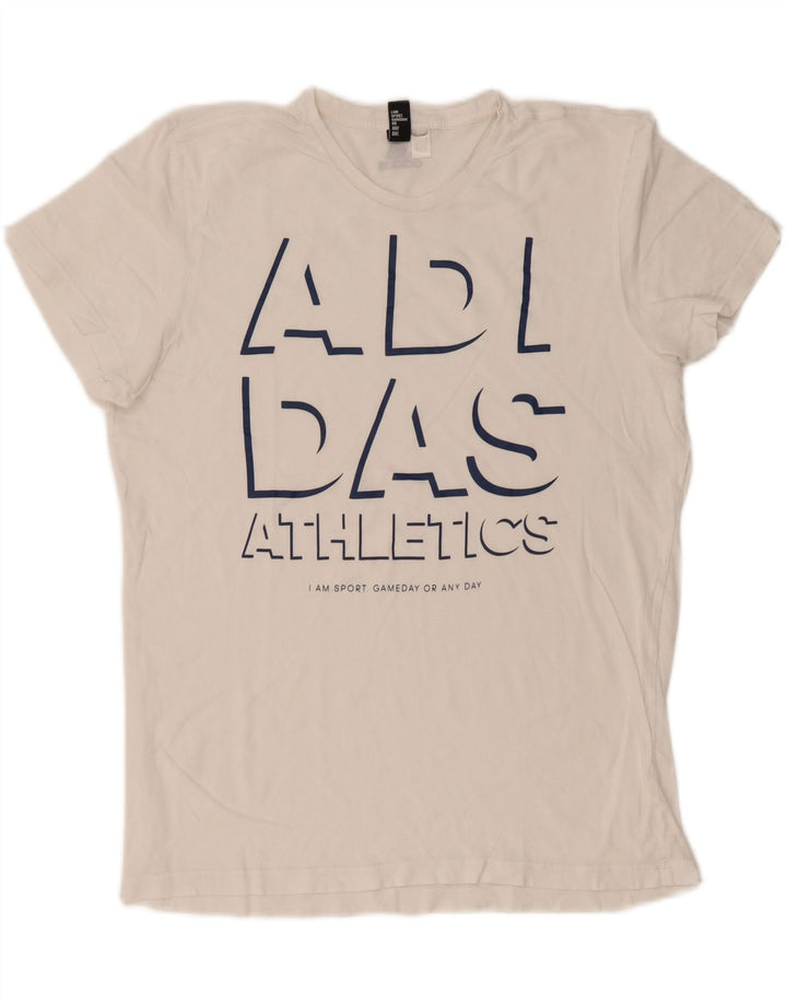 Мужская футболка с рисунком Adidas, большая белая