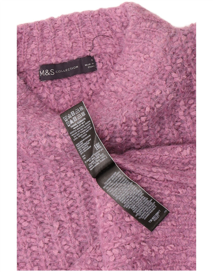 Женский джемпер с вырезом «лодочка» Marks & Spencer, Великобритания, 8, маленький, фиолетовый, полиэстер