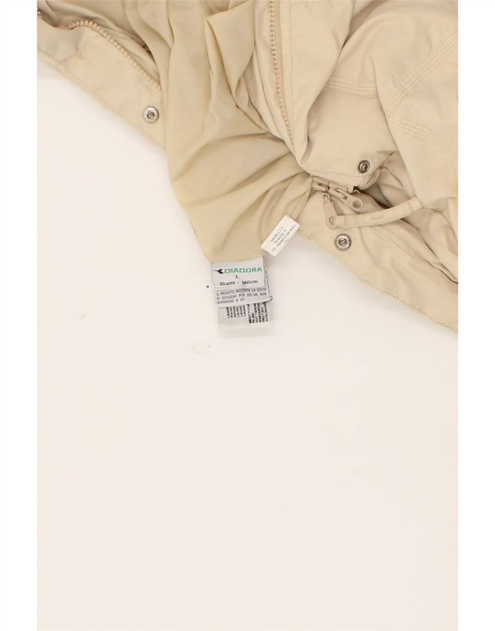DIADORA Girls Padded Coat 9-10 Years Large Beige Polyester Vintage Diadora and Second-Hand Diadora from Messina Hembry 