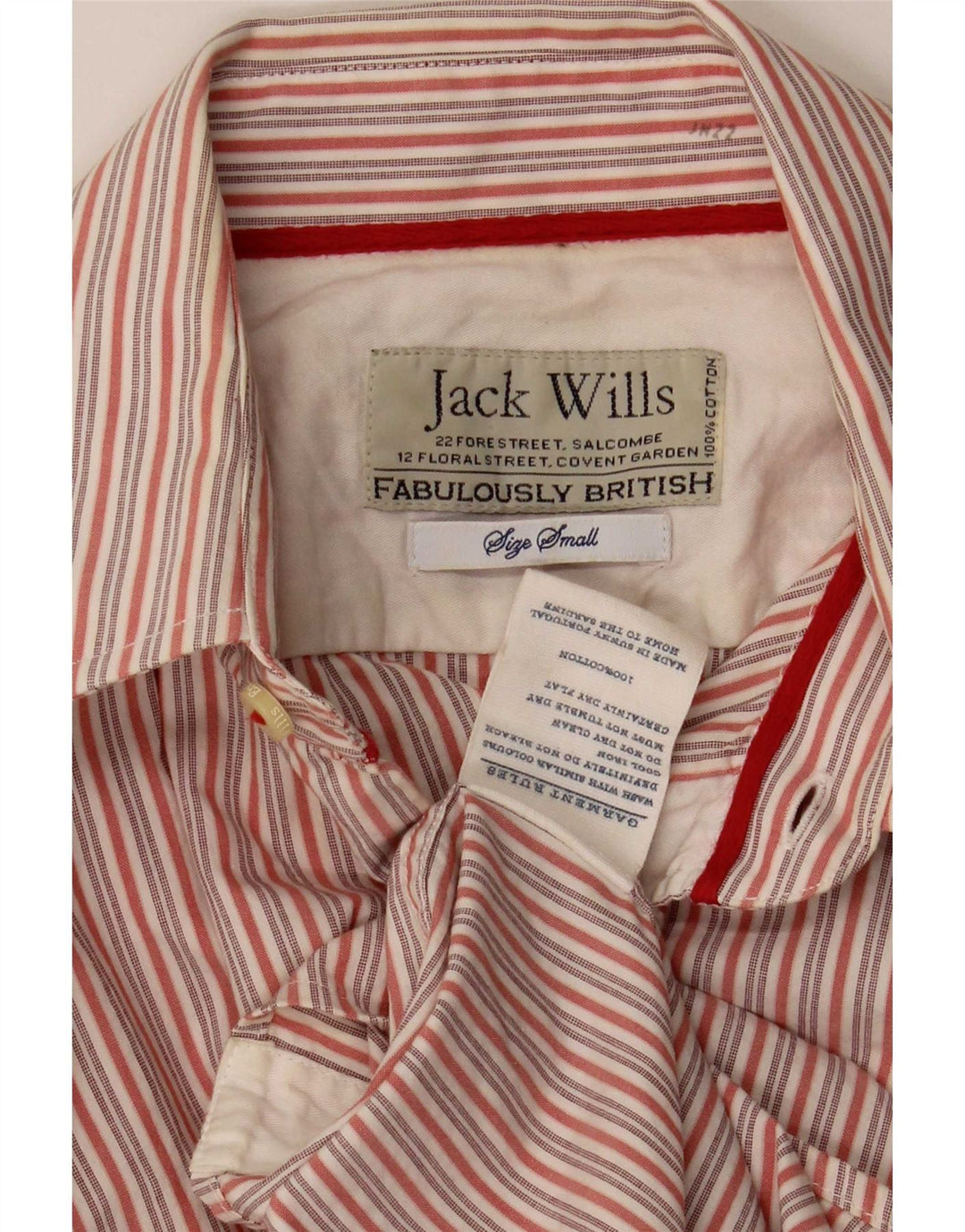 Мужская рубашка Jack Wills в маленькую красную полоску из хлопка