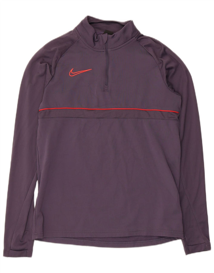 Мужской пуловер с воротником на молнии Nike Dri Fit, маленький спортивный костюм из полиэстера фиолетового цвета