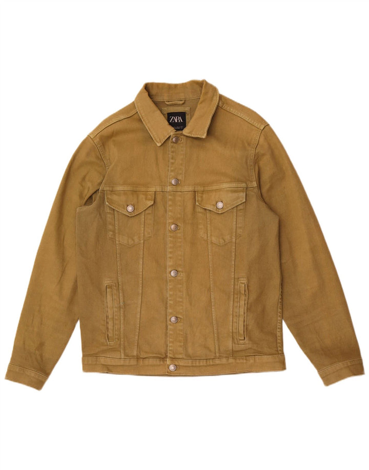 Мужская джинсовая куртка Zara UK 38, средний хаки