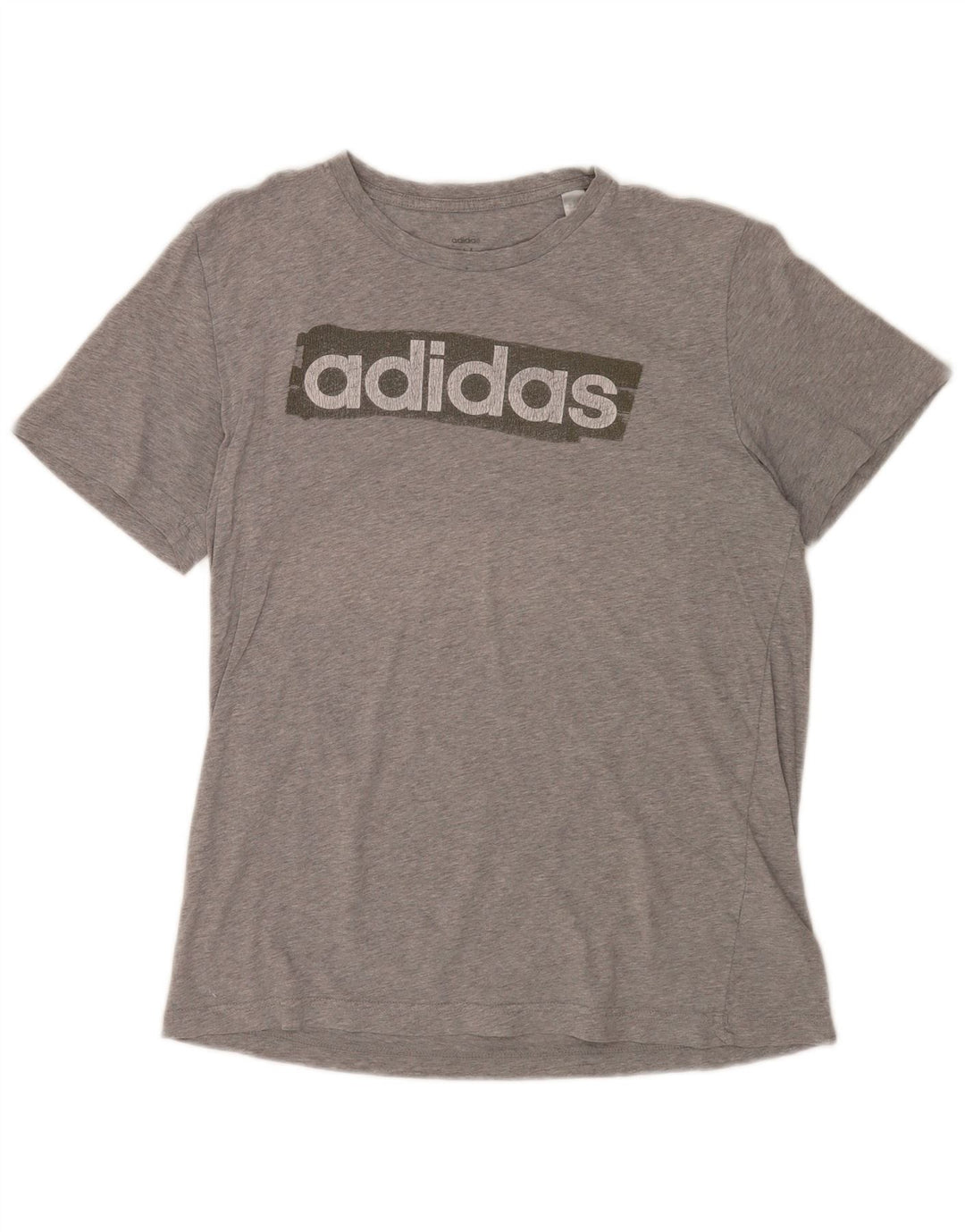 Adidas Мужская футболка с рисунком Топ среднего серого цвета из хлопка