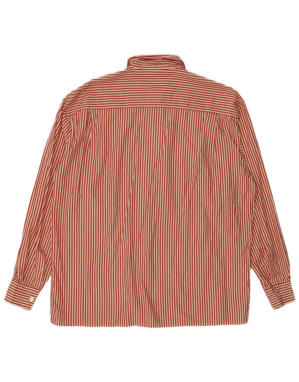 Женская рубашка выходного дня Max Mara UK 16, большая красная хлопковая полоска