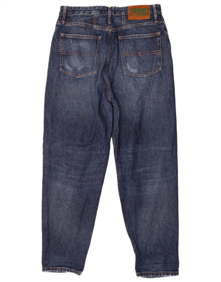 Женские потертые зауженные джинсы с высокой посадкой Tommy Hilfiger W29 L27 синие