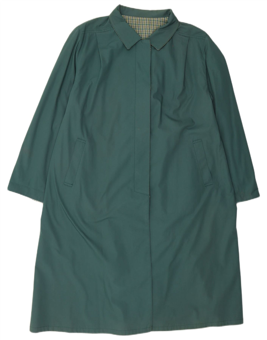 Винтажное женское пальто IT 55 2XL зеленое из полиэстера