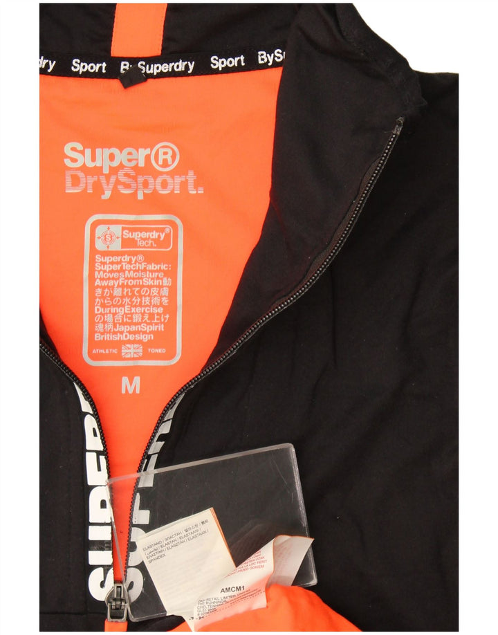 Мужской пуловер на молнии с рисунком Superdry, средний черный спортивный костюм