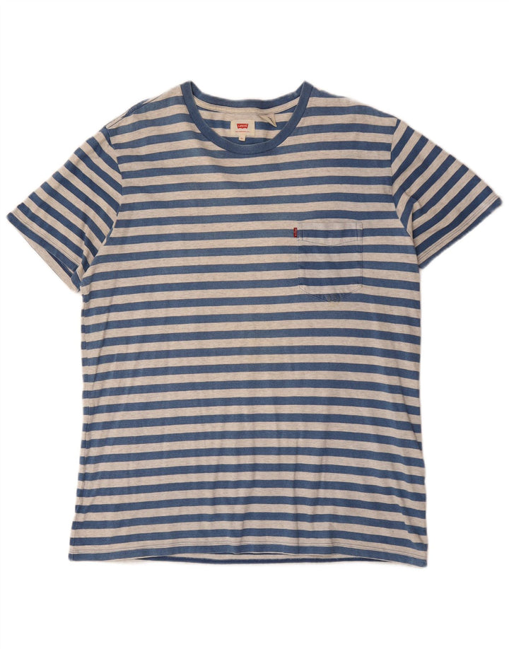 Мужская футболка Levi's Top XL из хлопка в синюю полоску