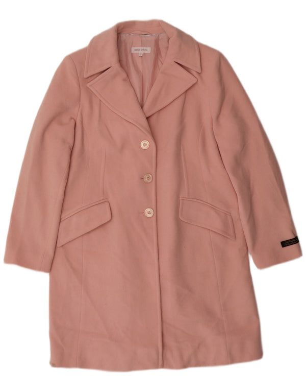 Женское пальто Marks & Spencer UK 16, большое розовое шерстяное