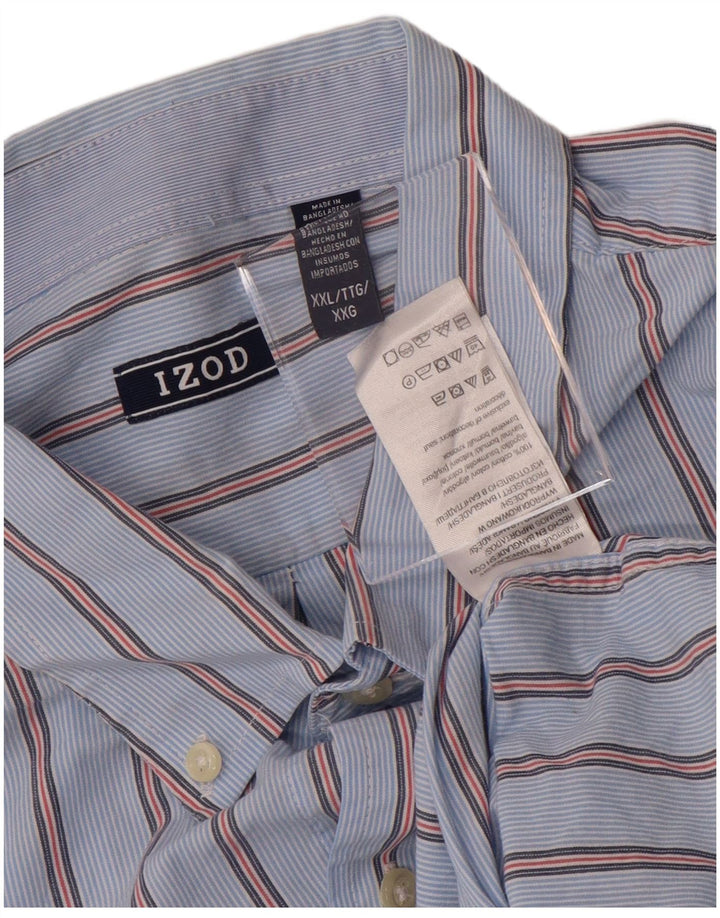 IZOD Мужская рубашка 2XL, синяя хлопковая полоска