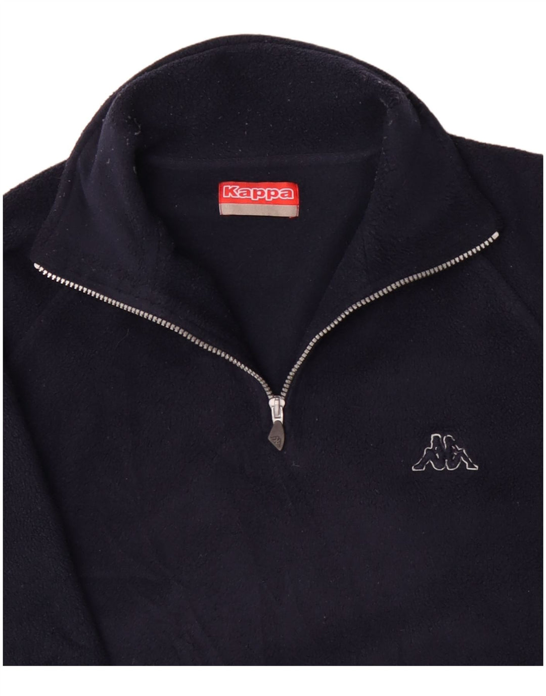 Мужской флисовый джемпер Kappa с воротником на молнии, большой размер, темно-синий, полиэстер