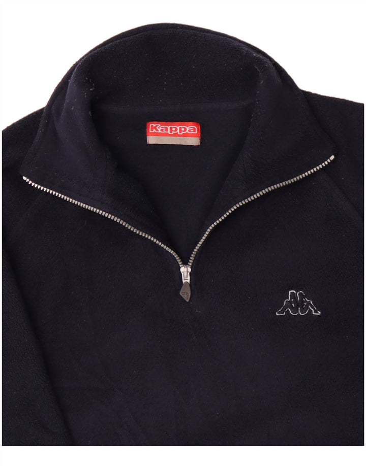 Мужской флисовый джемпер Kappa с воротником на молнии, большой размер, темно-синий, полиэстер