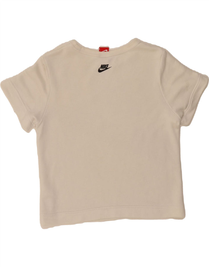 NIKE Womens Oversized Graphic T-Shirt Top UK 10 Small White Cotton Vintage Nike and Second-Hand Nike from Messina Hembry 