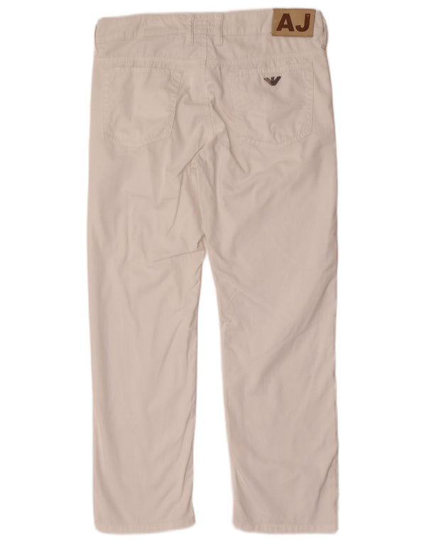 Прямые джинсы Armani Junior для девочек 14-15 лет W32 L27, белый хлопок