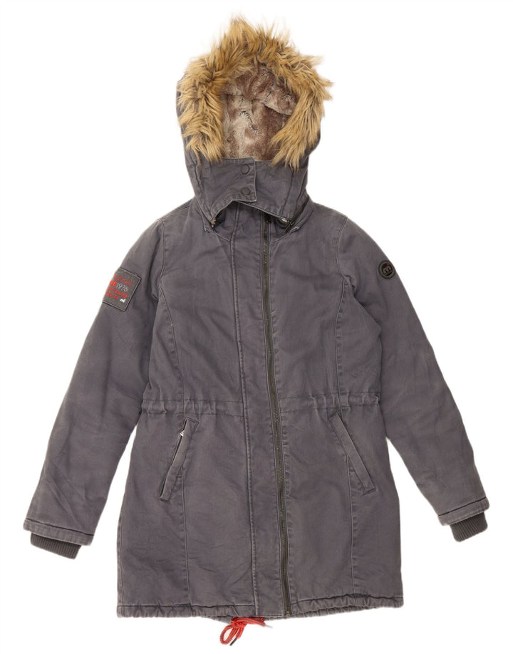 Женская парка Mistral Oversized с капюшоном, Великобритания, 10, маленькая, серая, хлопковая