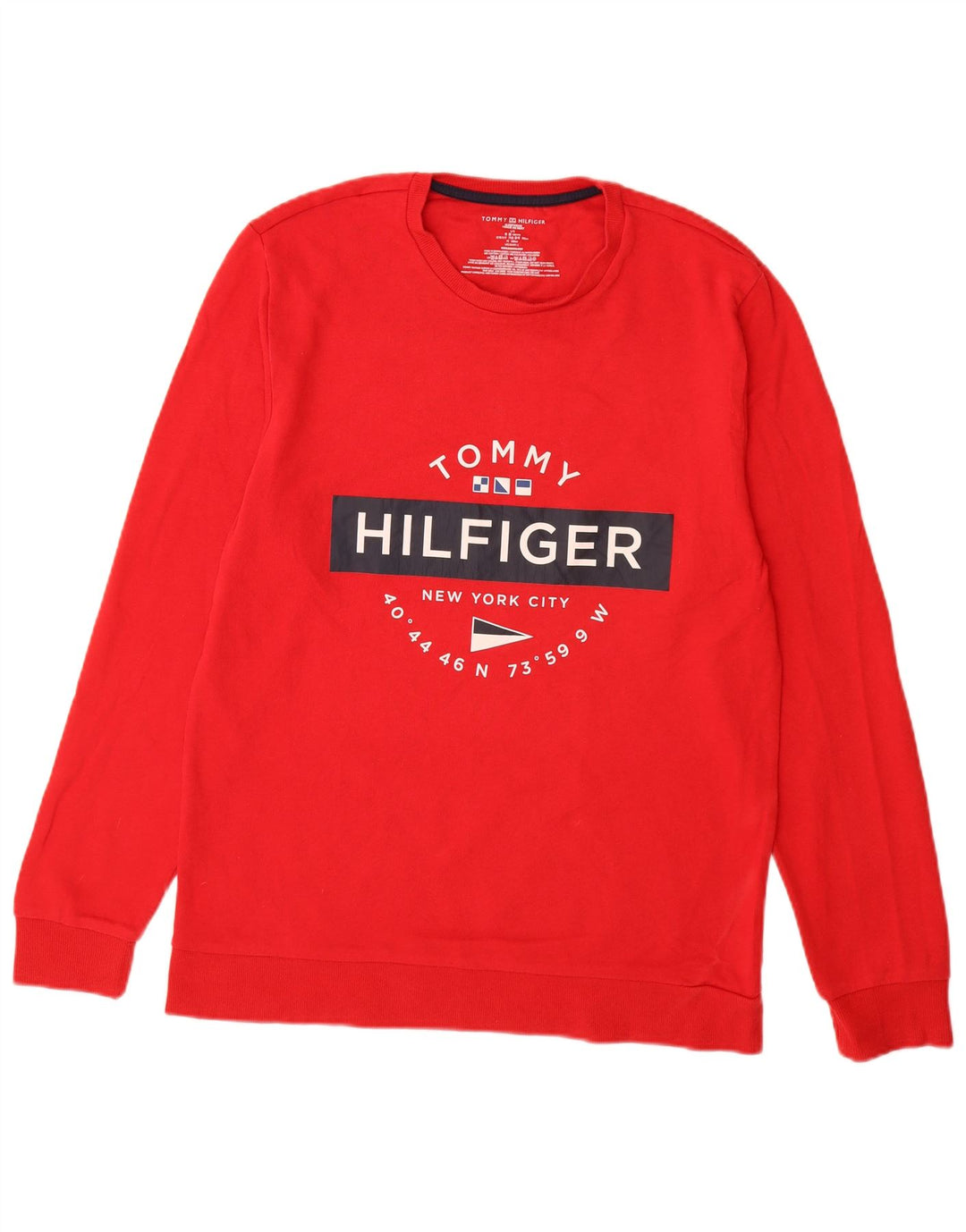 TOMMY HILFIGER Мужской свитшот с рисунком, большой красный хлопковый джемпер