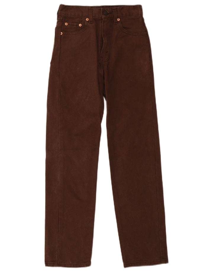 LEVI'S Boys Straight Jeans 8-9 Years W22 L27 Brown Cotton